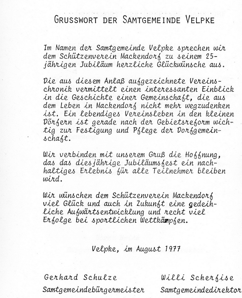 Mackendorf Schtzenverein Chronik 1977003