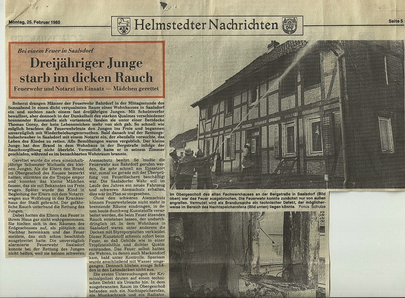 1985 Wohnhausbrand Bergstr13