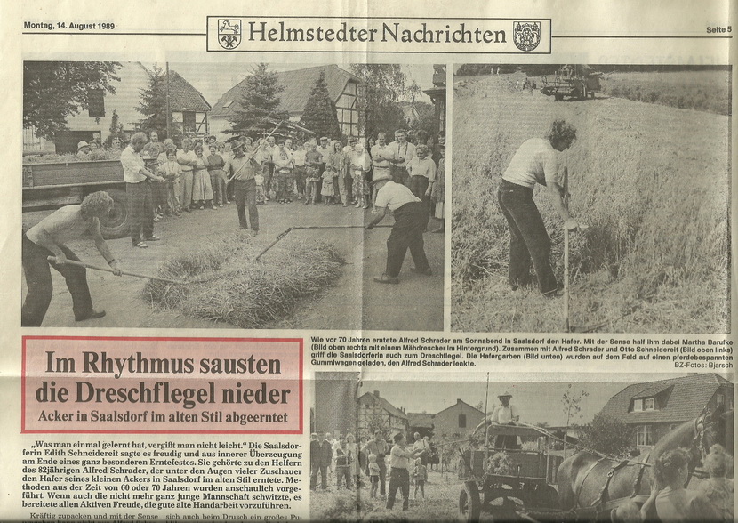 1989 Getreide Dreschen in Saalsdorf 1