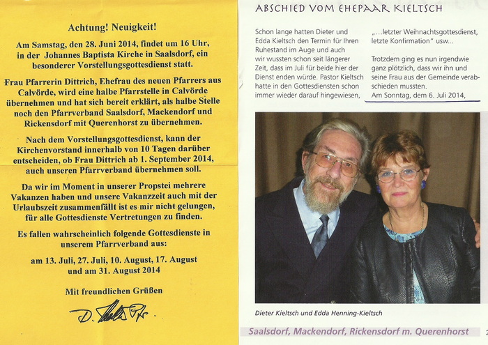 2014 Pfarrer Kieltsch Pfarrerin Dietrichneu